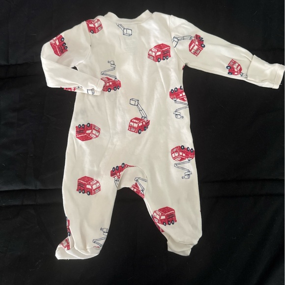 Carter's Cream and Red Fire Truck Footie - Picture 2 of 3